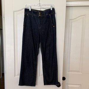 J Crew Dark Indigo Mid waist Wide Leg Jeans - Women